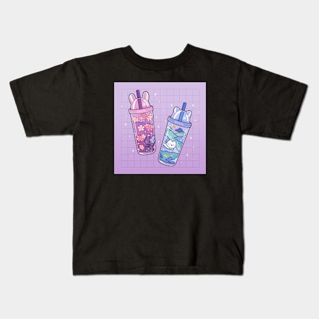 Patchi & Biru Water Bottles Kids T-Shirt by Leenh